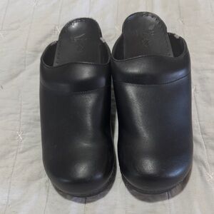 Dansko Black Leather Mules